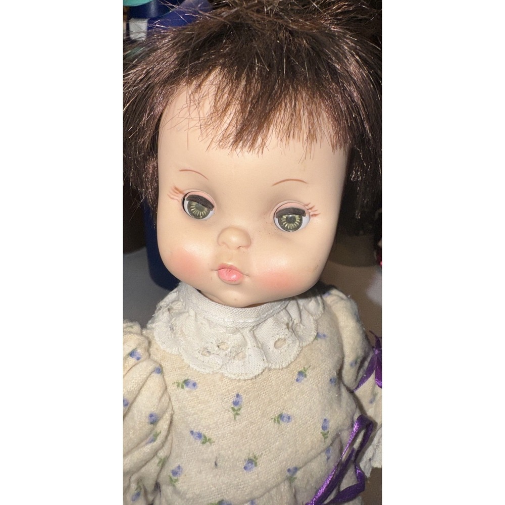 Vintage Effanbee Doll 11" Brunette Sleep Eyes 1966 Mold F&B Vinyl Baby Doll
